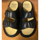 CLARISSA SANDALI IN PELLE CON STRAPPI BLU