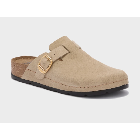 BORA CLOG PELLE SCAMOSCIATA BEIGE