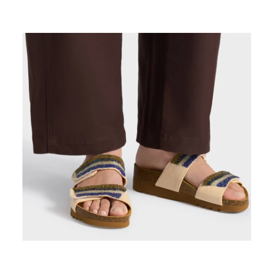 SANDALI ZAFIRAH 2,0 CANVAS BEIGE/NERO