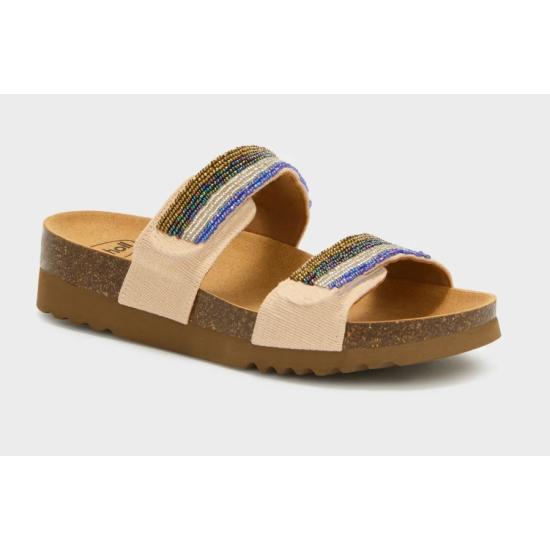 SANDALI ZAFIRAH 2,0 CANVAS BEIGE/NERO