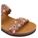 SANDALI CON ZEPPA TULUM ROSA CON PIETRE