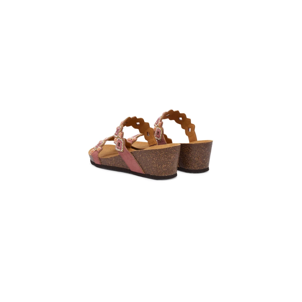 SANDALI CON ZEPPA TULUM ROSA CON PIETRE