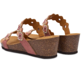 SANDALI CON ZEPPA TULUM ROSA CON PIETRE