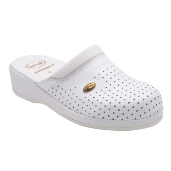 SCHOLL CLOG BACK GUARD BIANCO/BLU