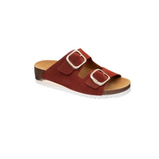 SANDALI ILARY SS2 IN PELLE SCAMOSCIATA RUGGINE