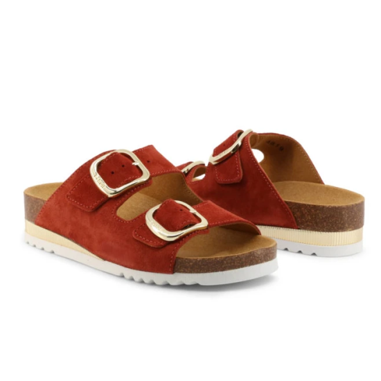 SANDALI ILARY SS2 IN PELLE SCAMOSCIATA RUGGINE