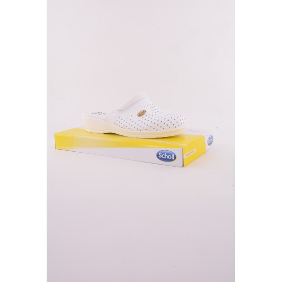 SCHOLL CLOG BACK GUARD BIANCO/BLU