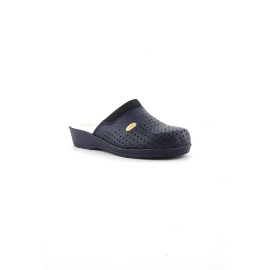 SCHOLL CLOG BACK GUARD BIANCO/BLU