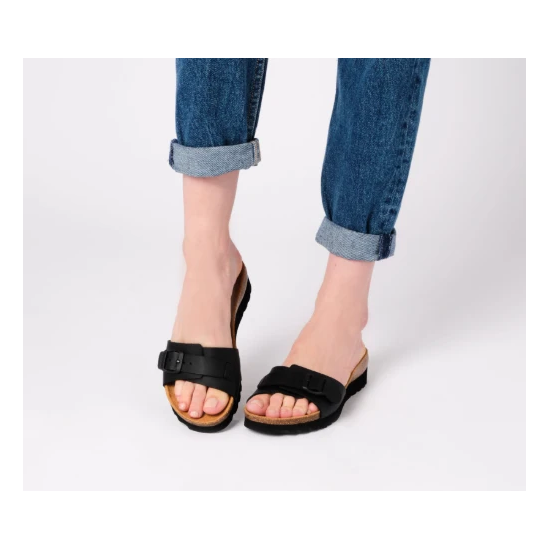 SANDALI GINNI IN SIMILPELLE NERO
