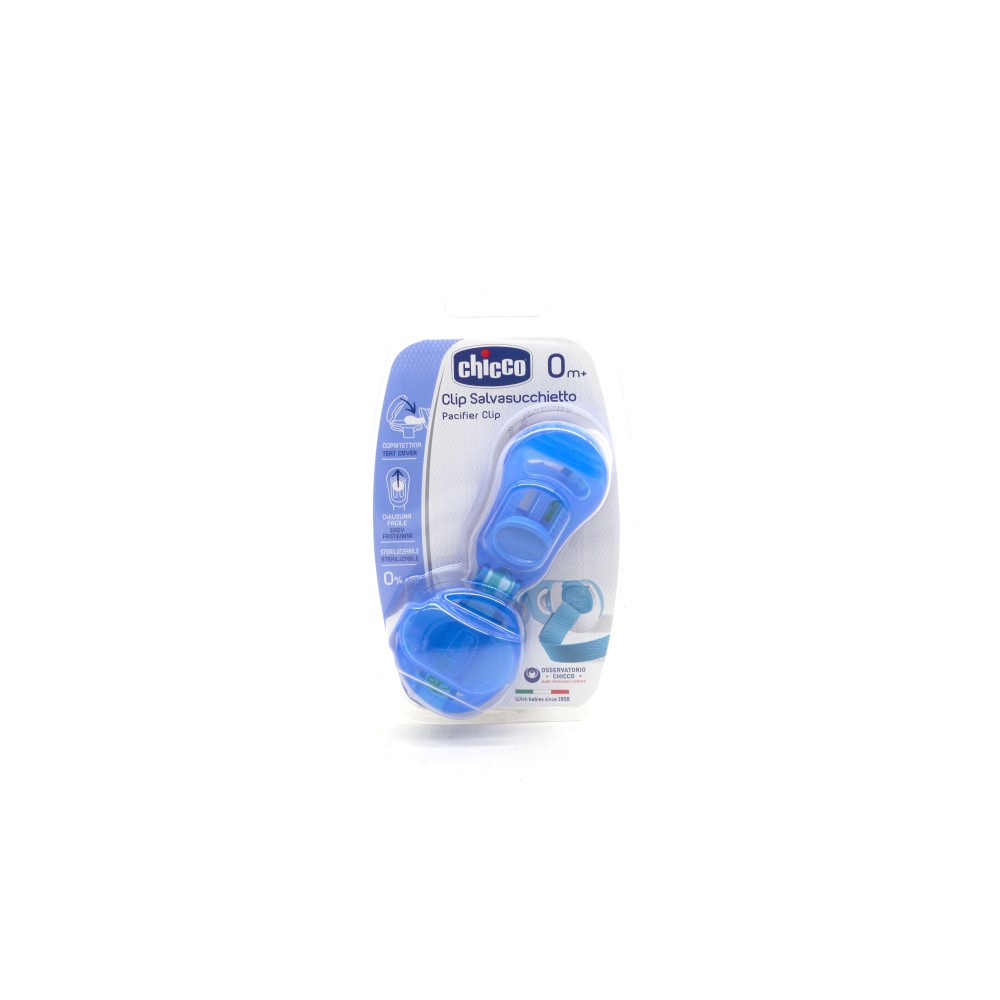 CHICCO CLIP SALVASUCCHIETTO BLU CON FETTUCCIA