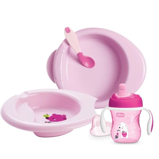 CHICCO SET PAPPA 6MESI+ ROSA CON CUCCHIAIO