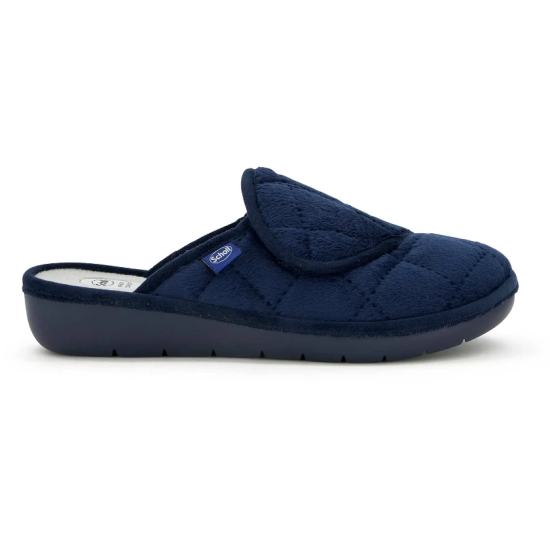 PANTOFOLE LAUREN STRAP BLU IN MICROFIBRA