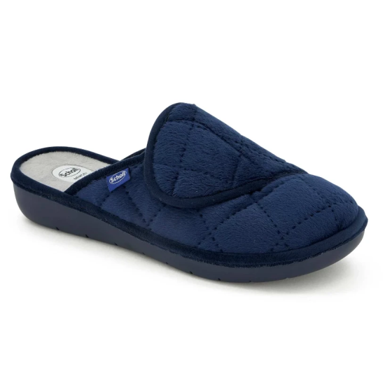 PANTOFOLE LAUREN STRAP BLU IN MICROFIBRA