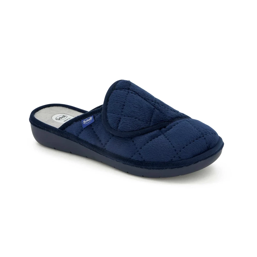 PANTOFOLE LAUREN STRAP BLU IN MICROFIBRA