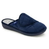 PANTOFOLE LAUREN STRAP BLU IN MICROFIBRA