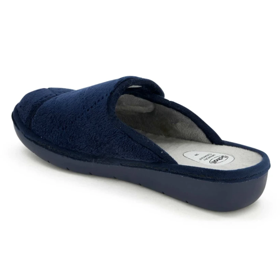 PANTOFOLE LAUREN STRAP BLU IN MICROFIBRA