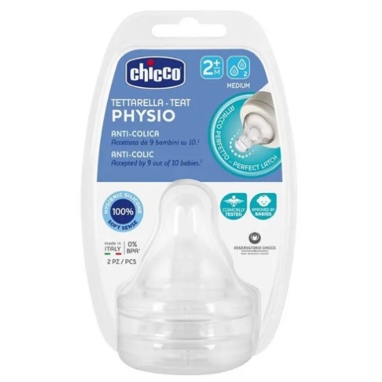 CHICCO TETTARELLE PERFECT5 2MESI SILICONE 2PZ 2 FORI