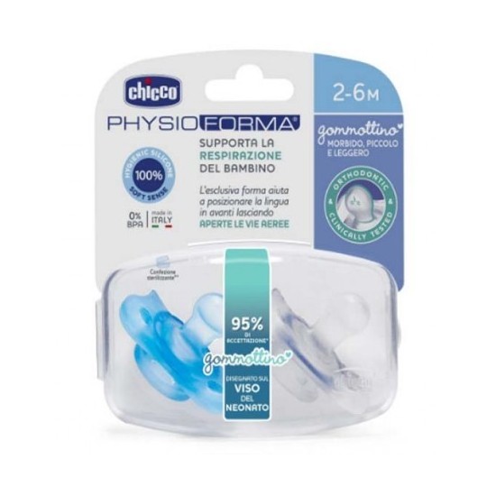 CHICCO GOMMOTTO SILICONE AZZURRO 2-6MESI 2PZ
