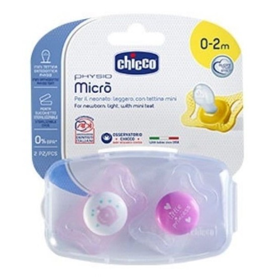 CHICCO SUCCHIETTO MICRO GIRL SILICONE 0-2MESI 2PZ