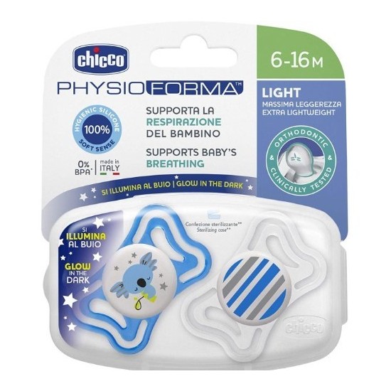 CHICCO SUCCHIETTO LIGHT AZZURRO SILICONE 6-16M 2PZ