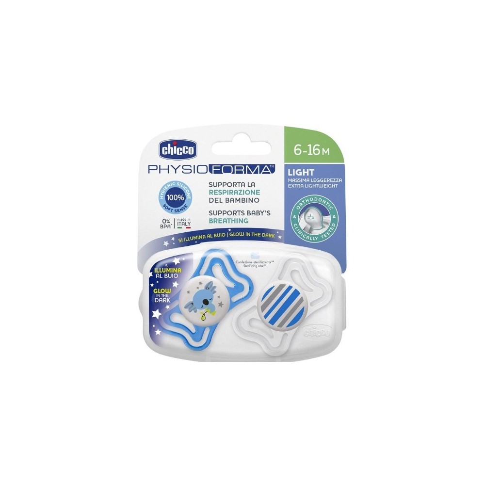 CHICCO SUCCHIETTO LIGHT AZZURRO SILICONE 6-16M 2PZ