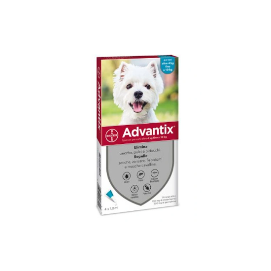 ADVANTIX SPOT ON 4 PIPETTE 4-10KG