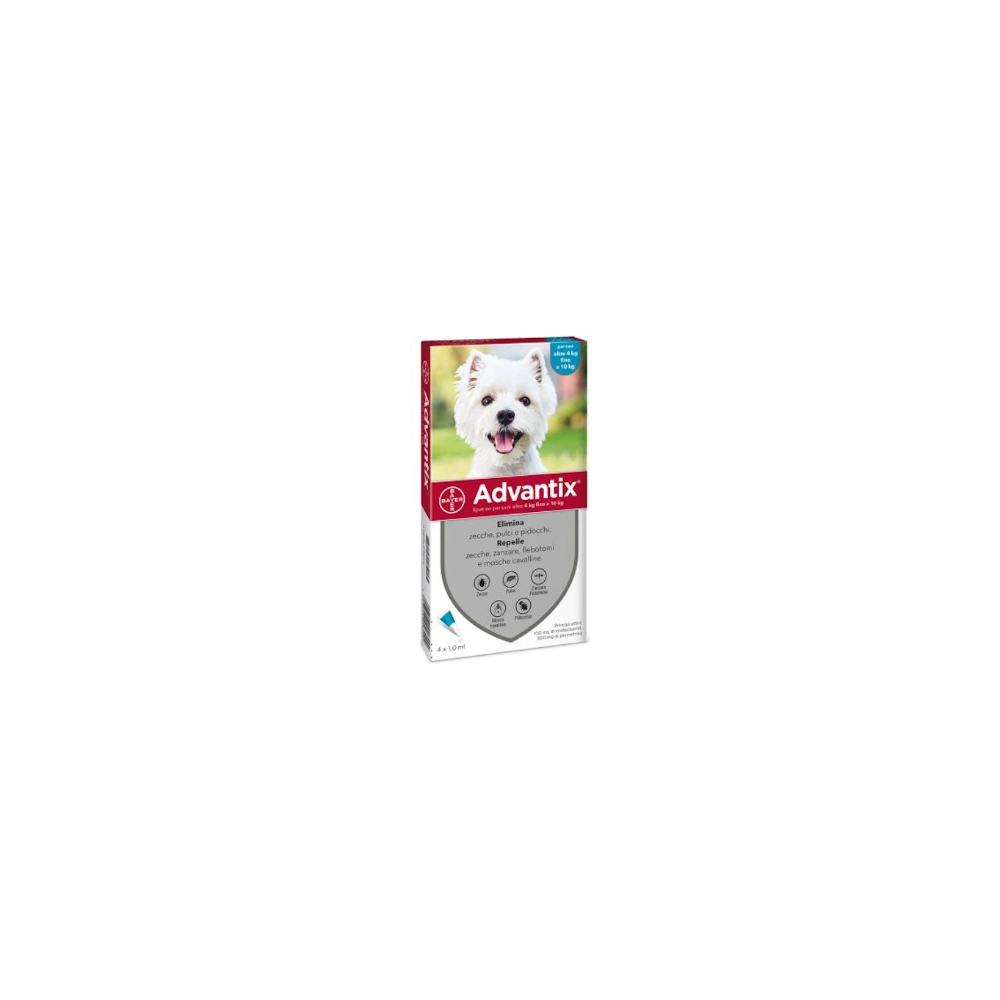 ADVANTIX SPOT ON 4 PIPETTE 4-10KG