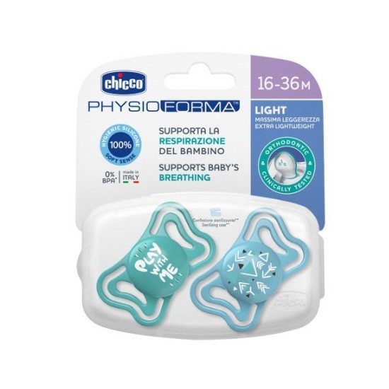 CHICCO SUCCHIETTO LIGHT AZZURRO SILICONE 16-36MESI 2PZ