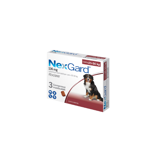 NEXGARD 25-50KG 136MG 3 COMPRESSE MAST.