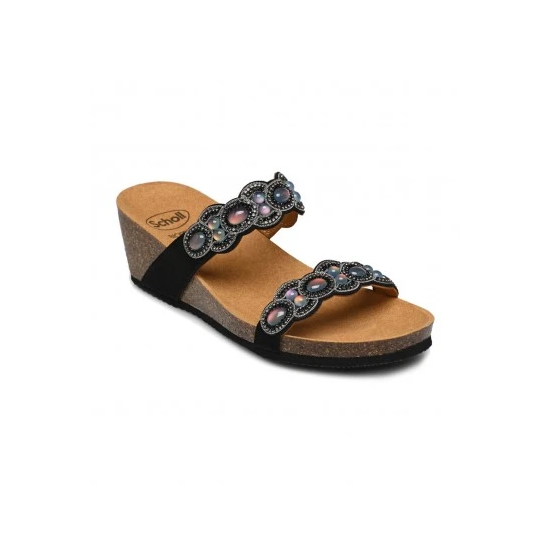 SANDALI ORTIGIA MICROFIBRA+STRASS NERO