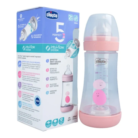 CHICCO BIBERON P5 240ML MEDIO SILICONE GIRL