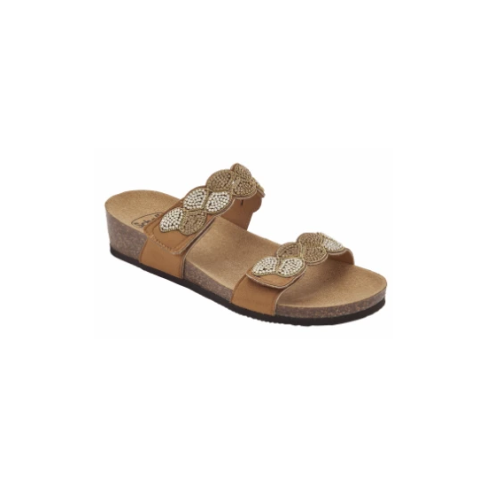 ABU DHABI SANDALI MICROFIBRA + STRASS TAN