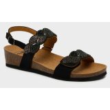 ABU DHABI SANDALI CON CINTURINO - NERO+STRASS