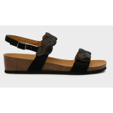 ABU DHABI SANDALI CON CINTURINO - NERO+STRASS