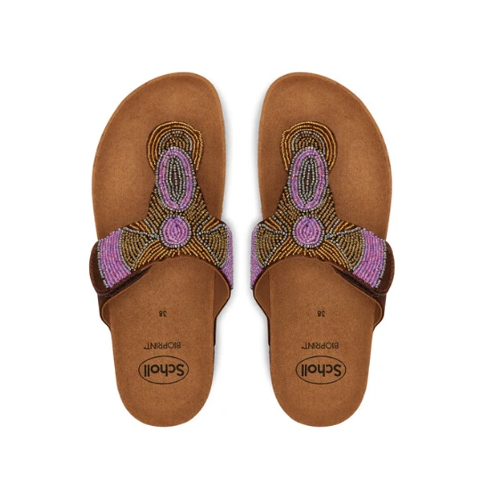 SANDALI TANISHA SATIN MARRONE CON PERLINE