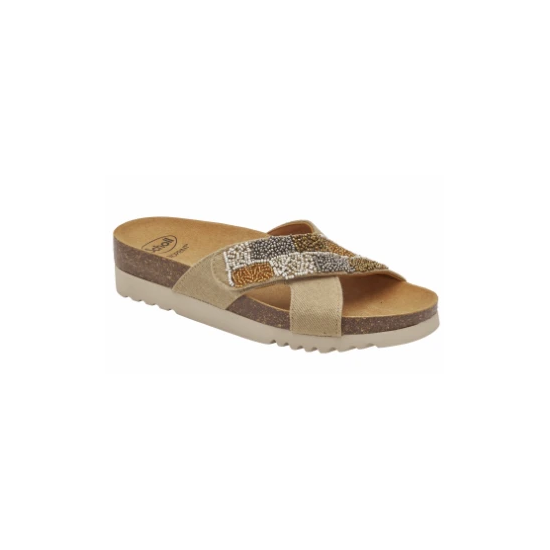 SANDALI LA SERENA BEIGE CON PERLINE