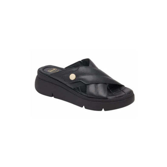 SANDALI BALI CROSS STRAPS IN PELLE NERA