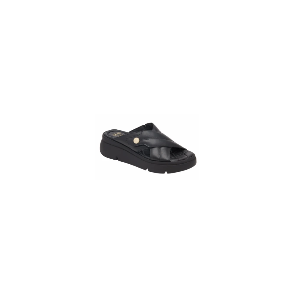 SANDALI BALI CROSS STRAPS IN PELLE NERA