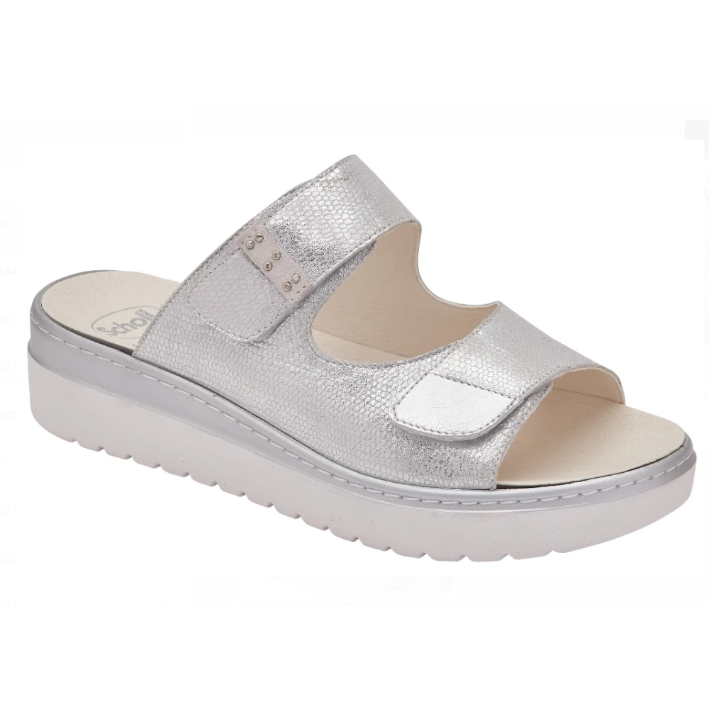VERSILIA SANDALI IN PELLE STAMPATA ARGENTO