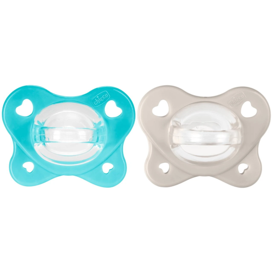 CHICCO SUCCHETTI DUAL SOFT AZZURRO 6-16M 2PZ