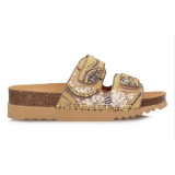 LISBOA SANDALI 2 STRAPS MICROFIBRA+PERLINE BEIGE