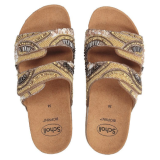 LISBOA SANDALI 2 STRAPS MICROFIBRA+PERLINE BEIGE