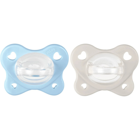 CHICCO SUCCHIETTI DUAL SOFT AZZURRO 2-6M 2PZ