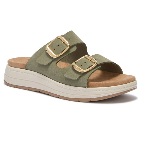 SANDALI SCILLA 2 BUCKLES VERDE SALVIA
