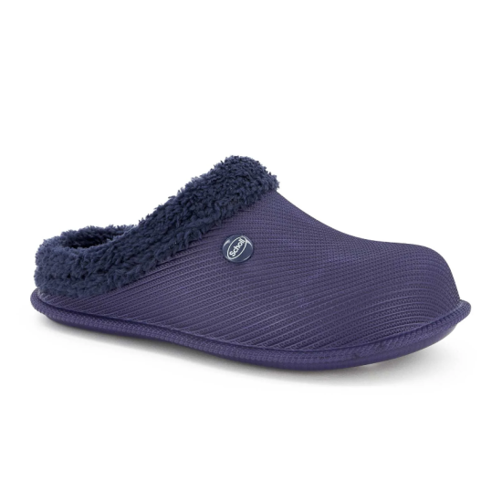 PANTOFOLE NEEVA CON PELLICCIA BLU