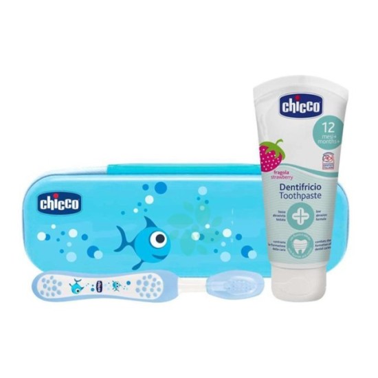 CHICCO SET SPAZZOLINO+DENTRIFRICIO 6MESI+ AZZURRO