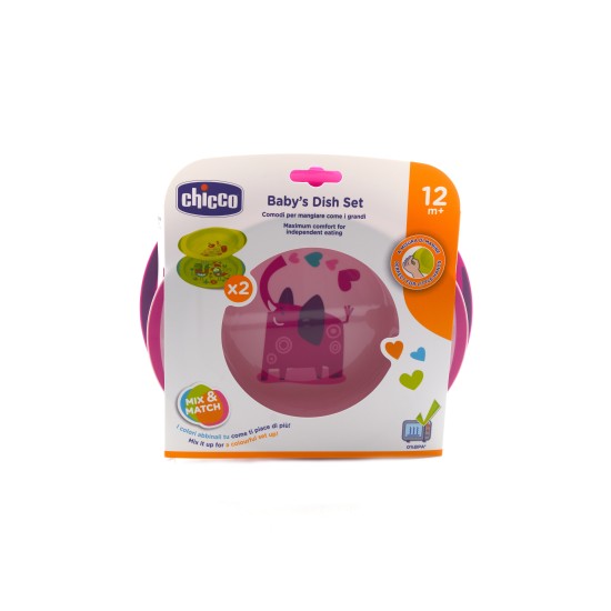CHICCO CIOTOLA+PIATTO PIANO 12MESI+ ROSA