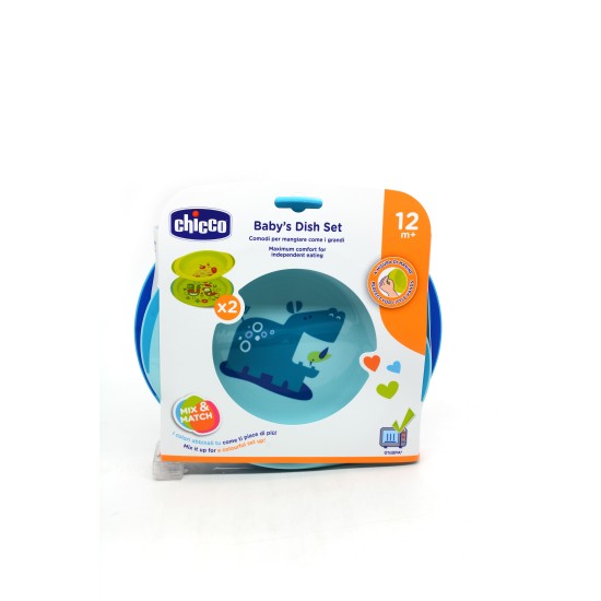 CHICCO CIOTOLA+PIATTO PIANO 12MESI+ AZZURRO