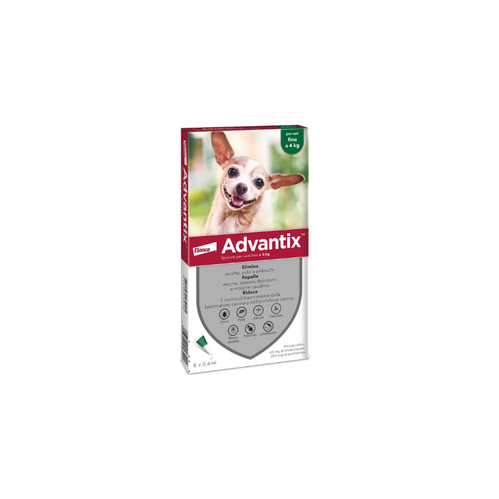 ADVANTIX SPOT ON 6 PIPETTE 0-4KG