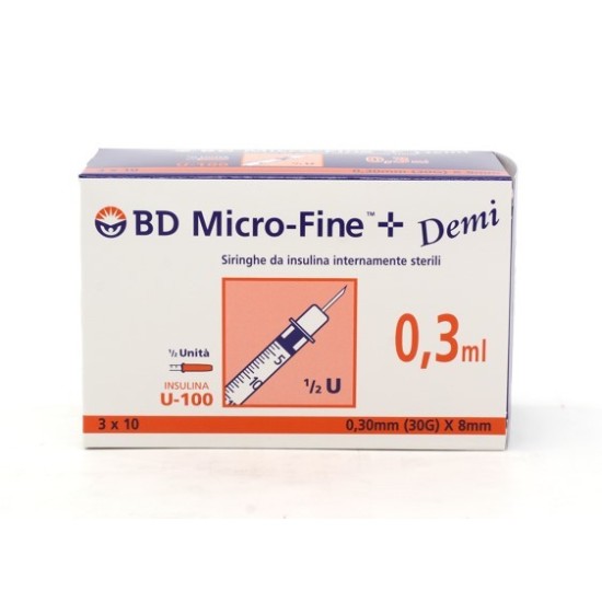 SIRINGHE INSULINA BD DEMI 0,3ML G30 8MM